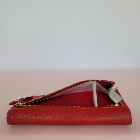 COACH Wyn Crossgrain Leather Wallet –Sport Red color⭐ - Picture 8 of 16